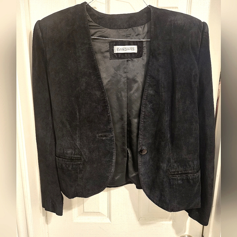Vintage black velvet jacket by Evan Davies